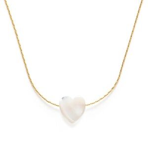 MOTHER OF PEARL HEART NECKLACE